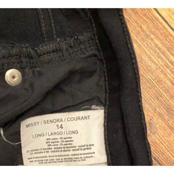 Gloria Vanderbilt  Jeans Women’s Size 14 Long High Rise Flat Front Black  Denim - Picture 5 of 8